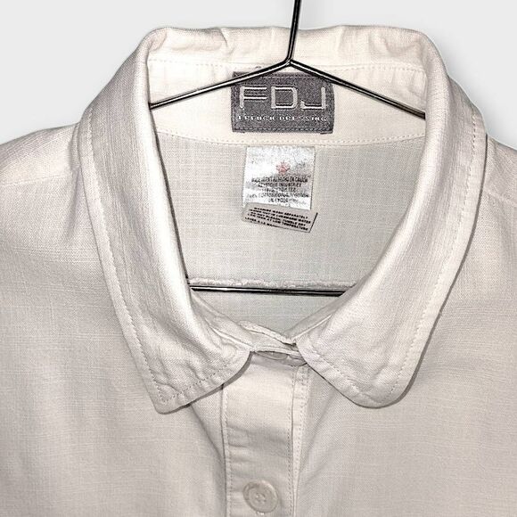 FDJ French Dressing Womens Jacket Sz 8 White Linen Buttons Classicore Preppy - Picture 3 of 8